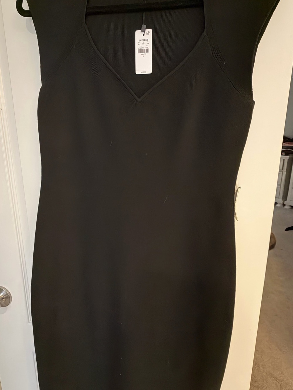 Express Black V-Neck Midi Dress